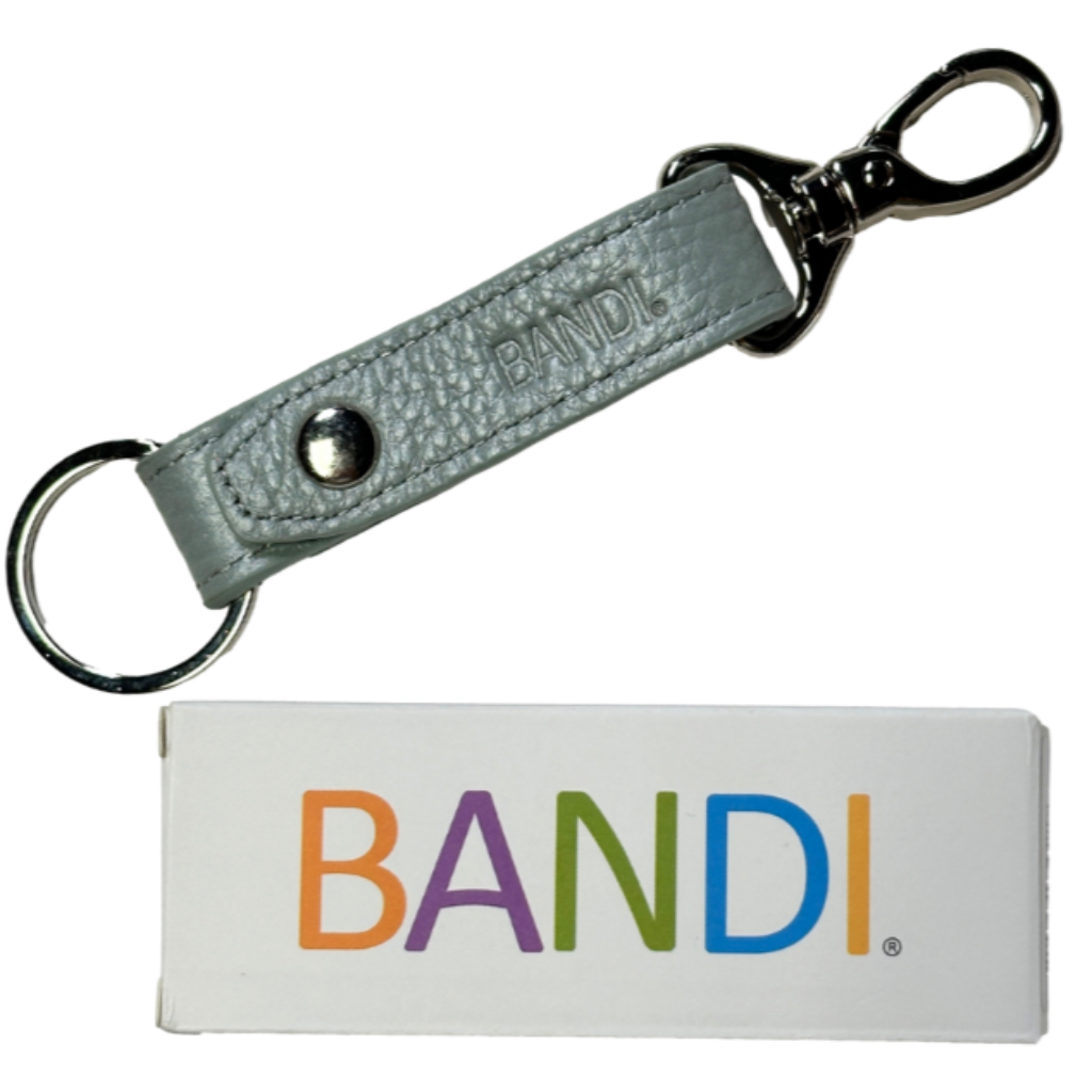 Leather Key Chain - Silver