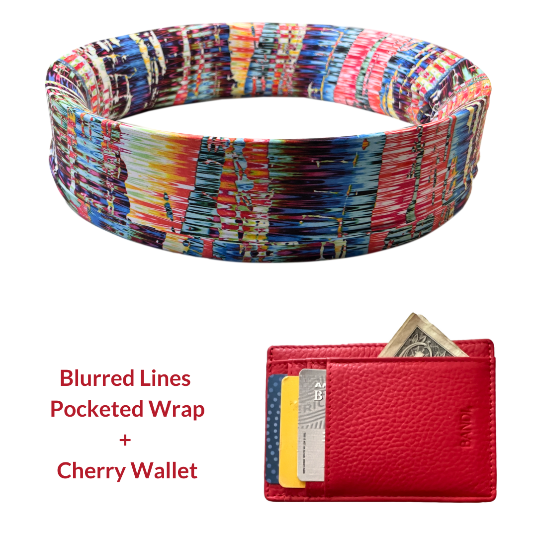 Blurred Lines Pocketed Wrap + Cherry Leather Wallet