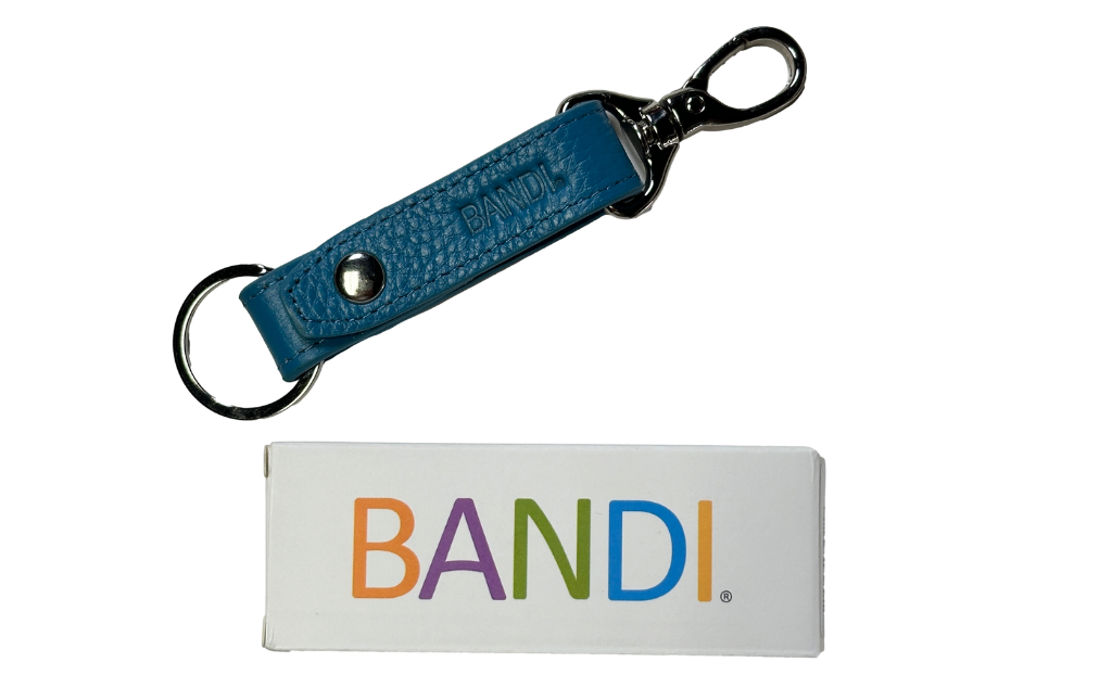 Leather Key Chain - Aqua