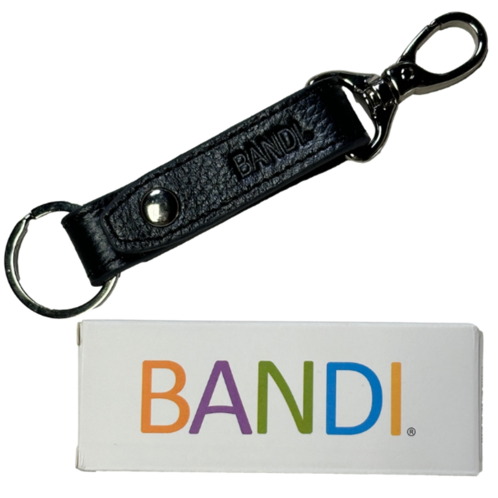Black keychain shown with Gift Box
