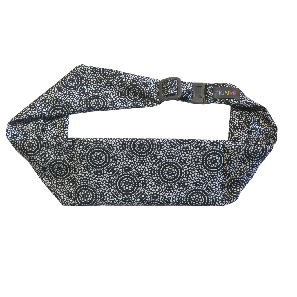Boho print BANDI Wear pocketed belt front view on white background