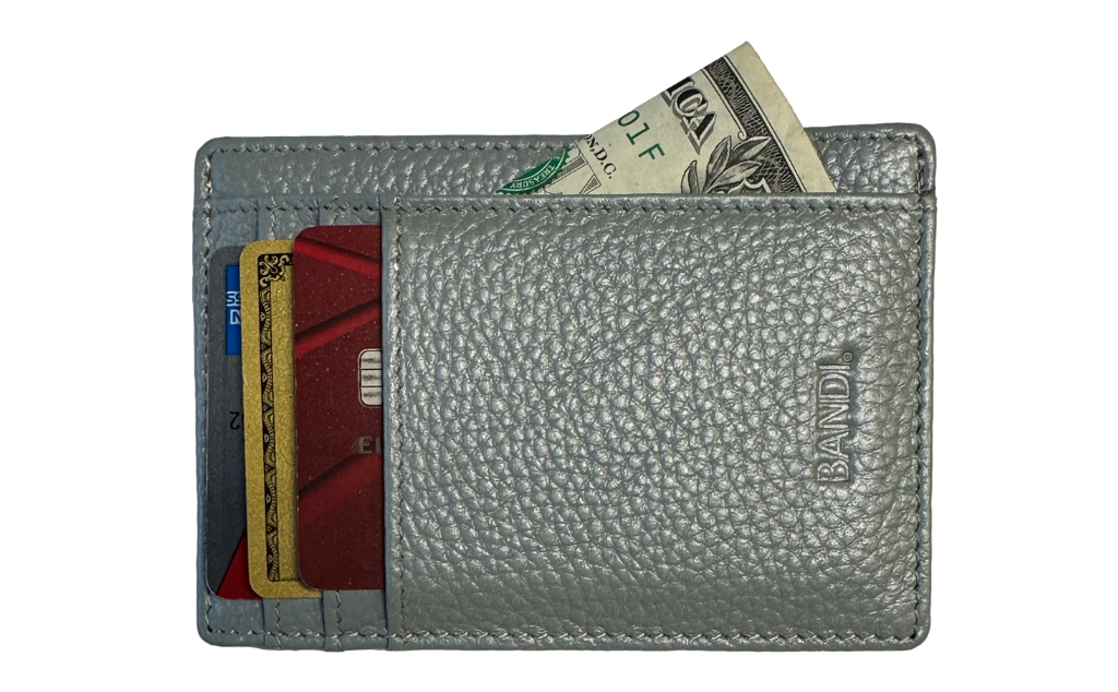 Leather Wallet - Silver