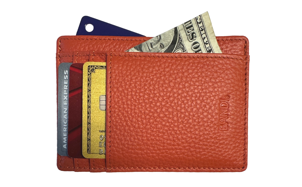 Leather Wallet - Coral