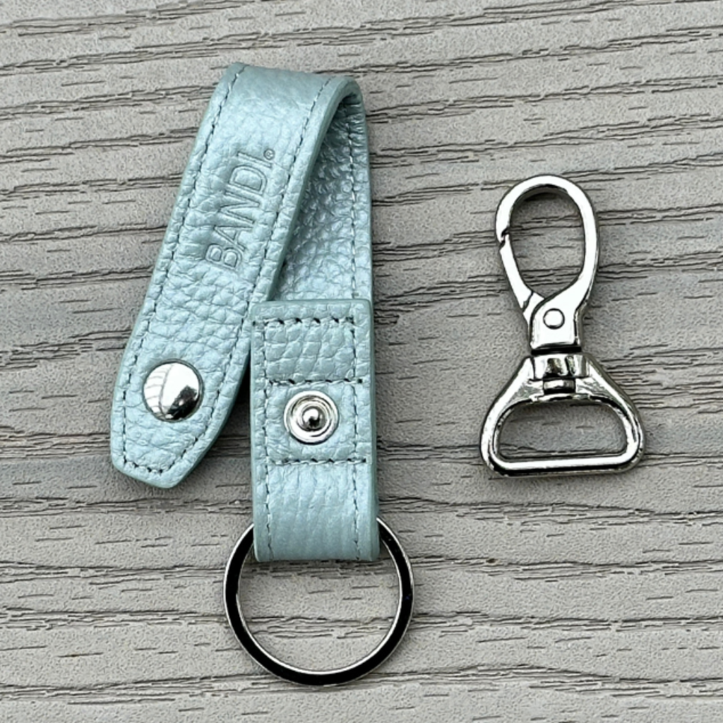 Leather Key Chain - Silver