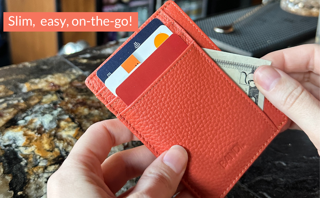 Leather Wallet - Coral