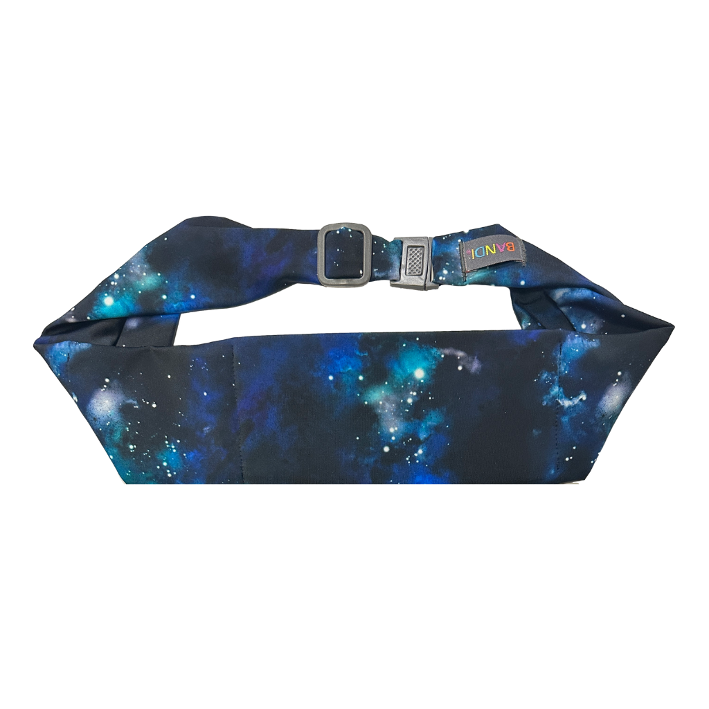 front view of Galaxy Pocketed Belt with celestial motif by BANDI