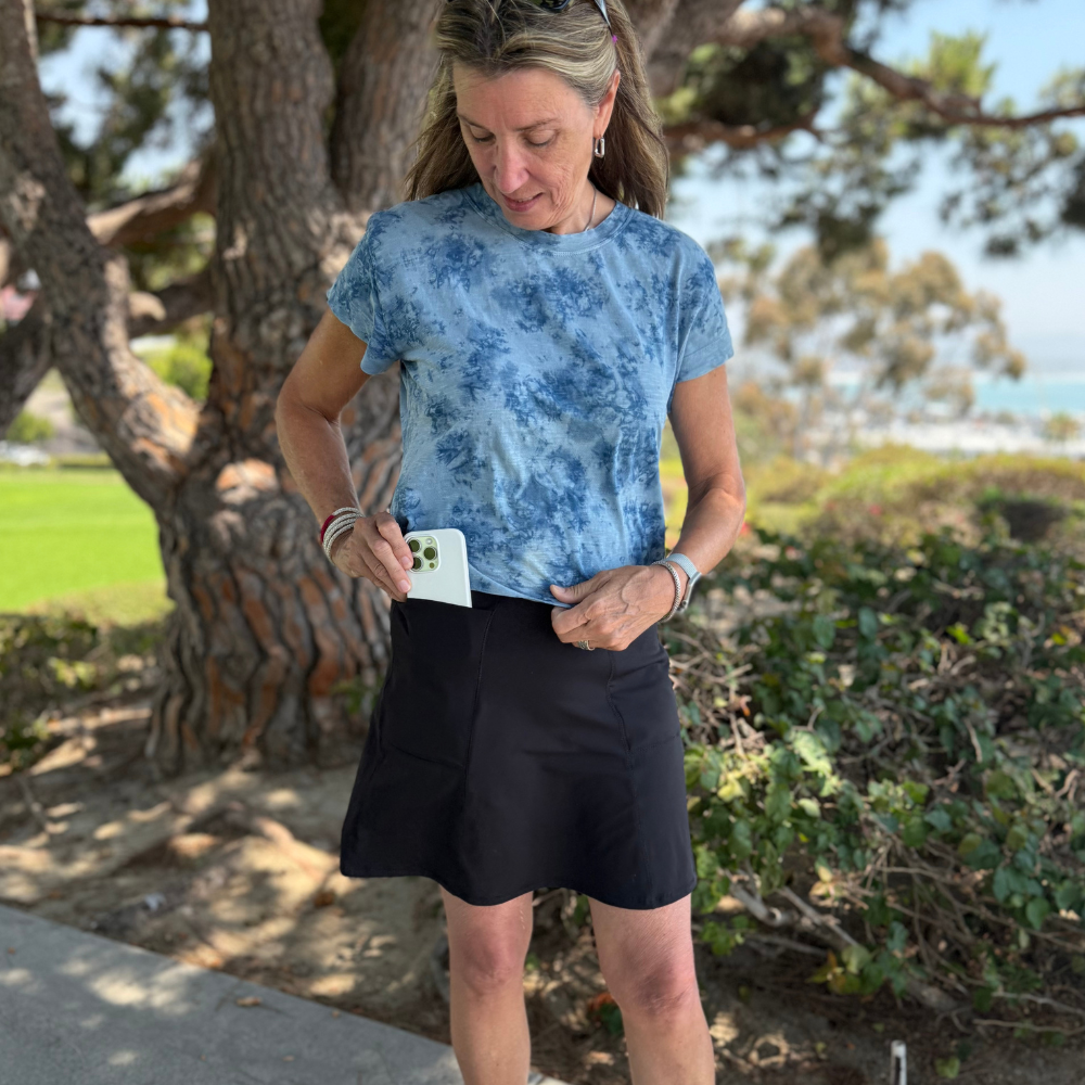 Freestyle Length Pocketed Skirt - Black