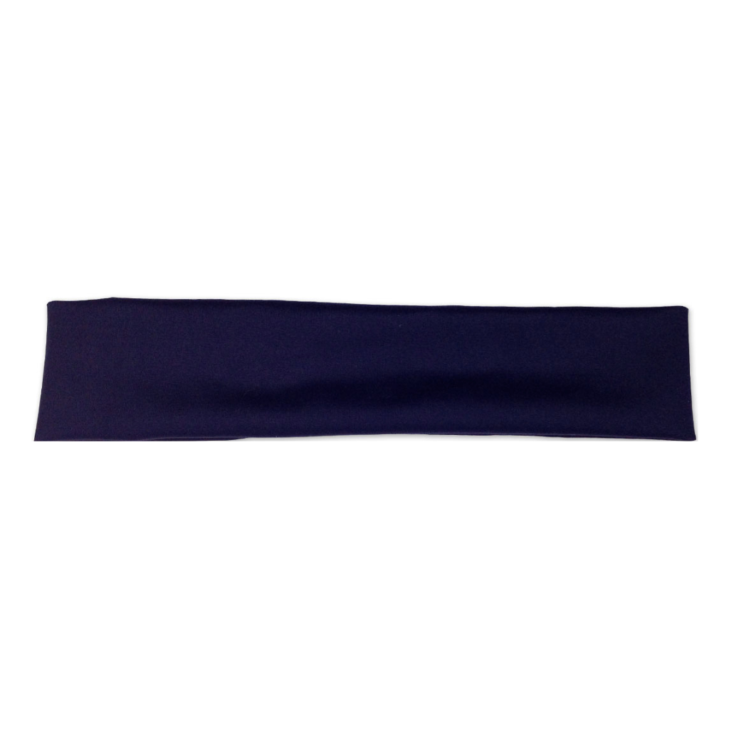 BANDI Pocketed headband in solid black color shown laying flat