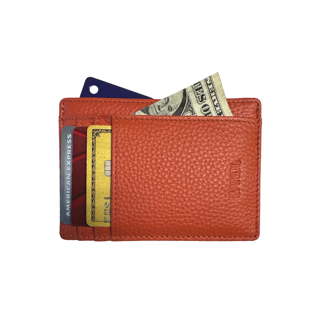 Leather Wallet - Coral