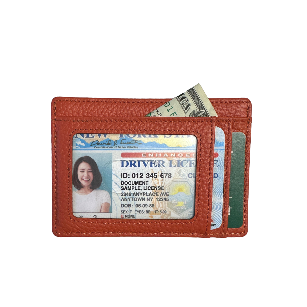 Leather Wallet - Coral