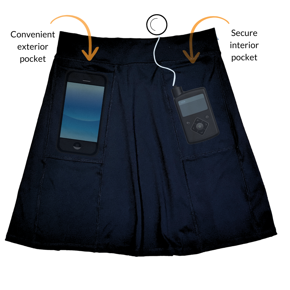 BANDI Freestyle Length Travel Skirt with Secure Pockets (Made in USA)