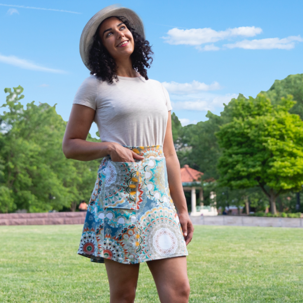 Freestyle Length Pocketed Skirt - Mandala