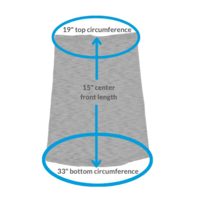 Graphic showing the fit measurements of the BANDI Sun Wrap