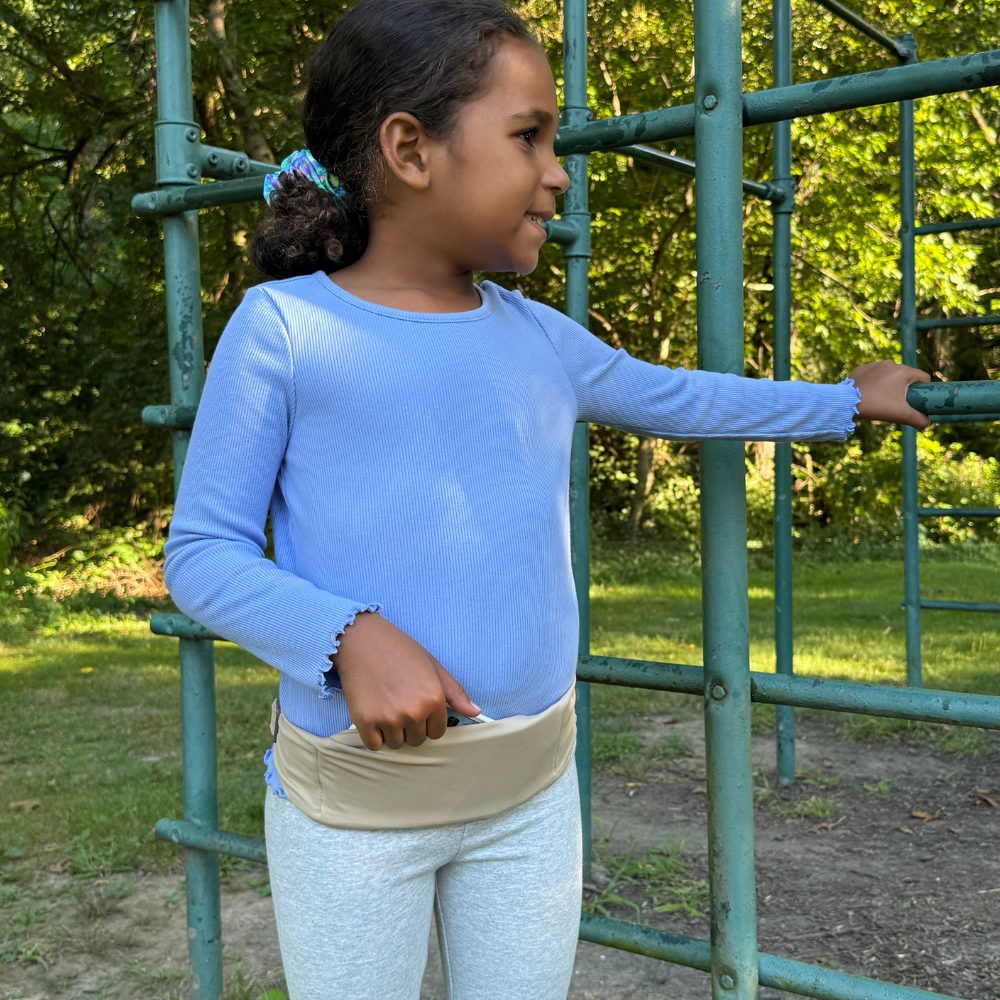 Taupe Kids Pocketed Belt