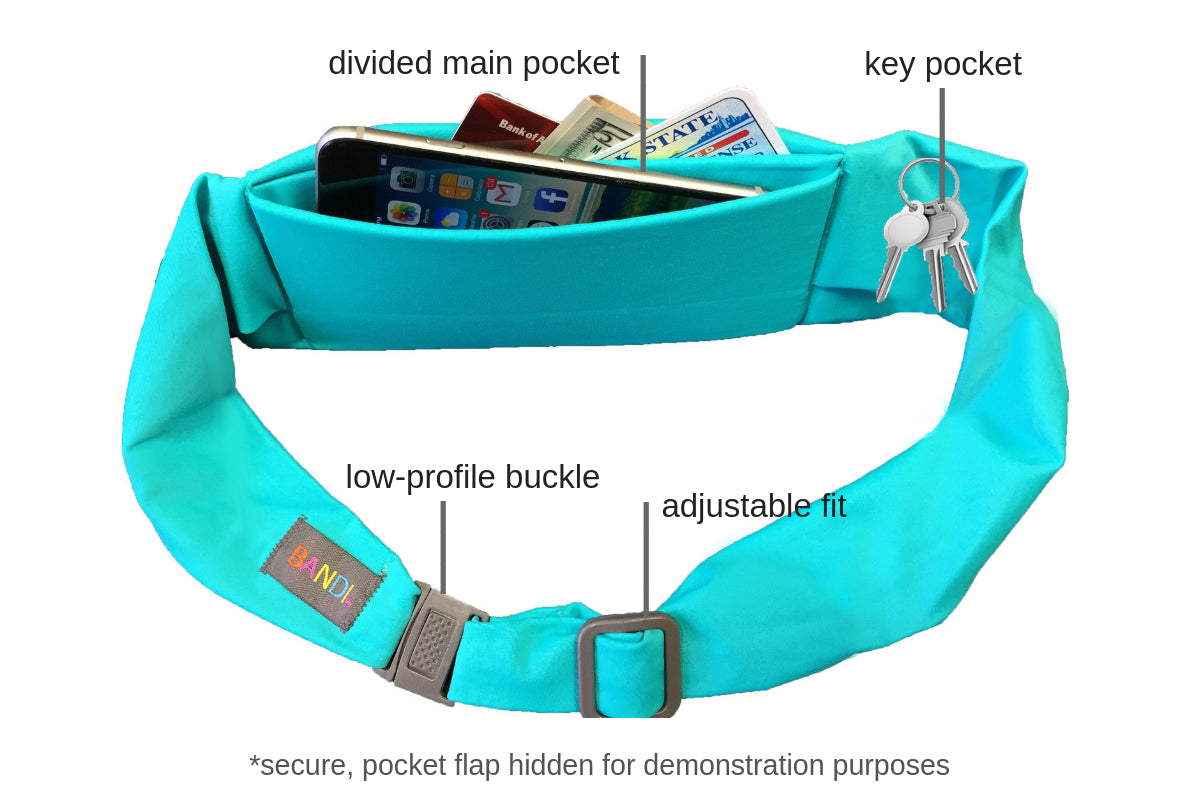 bandi pocketed belt with items in pockets for display
