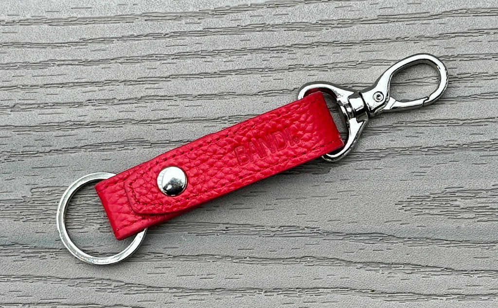 Leather Key Chain - Cherry