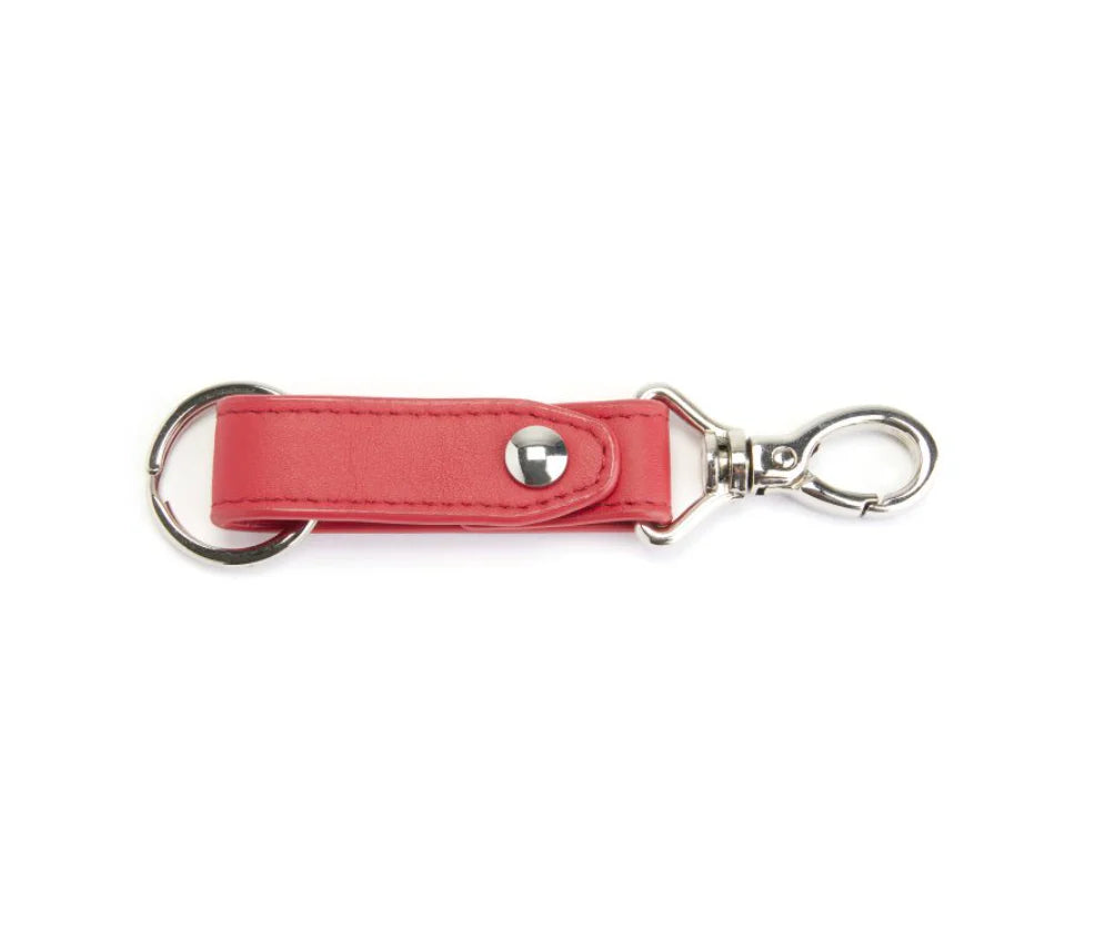 Leather Key Chain - Cherry