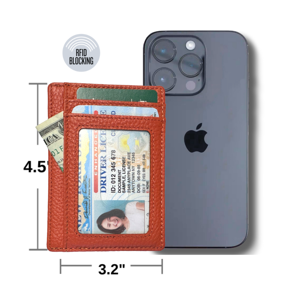 Leather Wallet - Coral