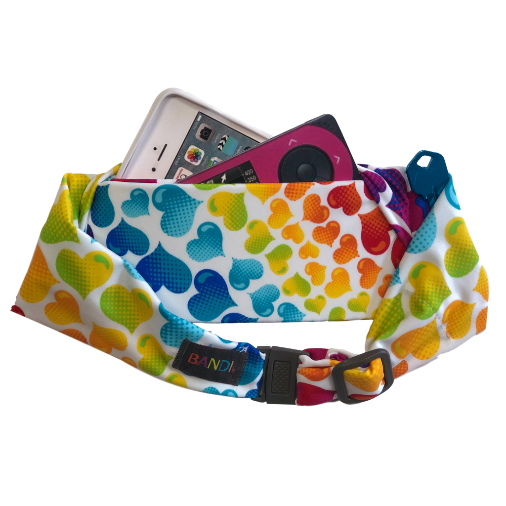 Kids Pocketed Belt - Rainbow Hearts