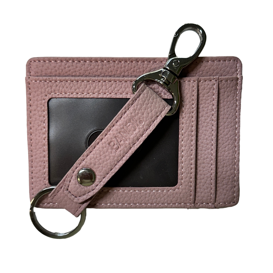 Blush Slim Faux Leather Wallet +  Key Chain