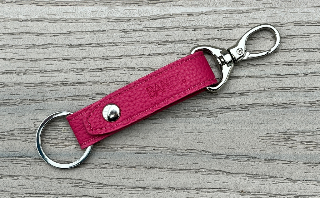 Faux Leather Key Chain - Raspberry