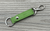 BANDI Key chain in faux leather.  Kiwi green strap with fixed key ring and removable clip.