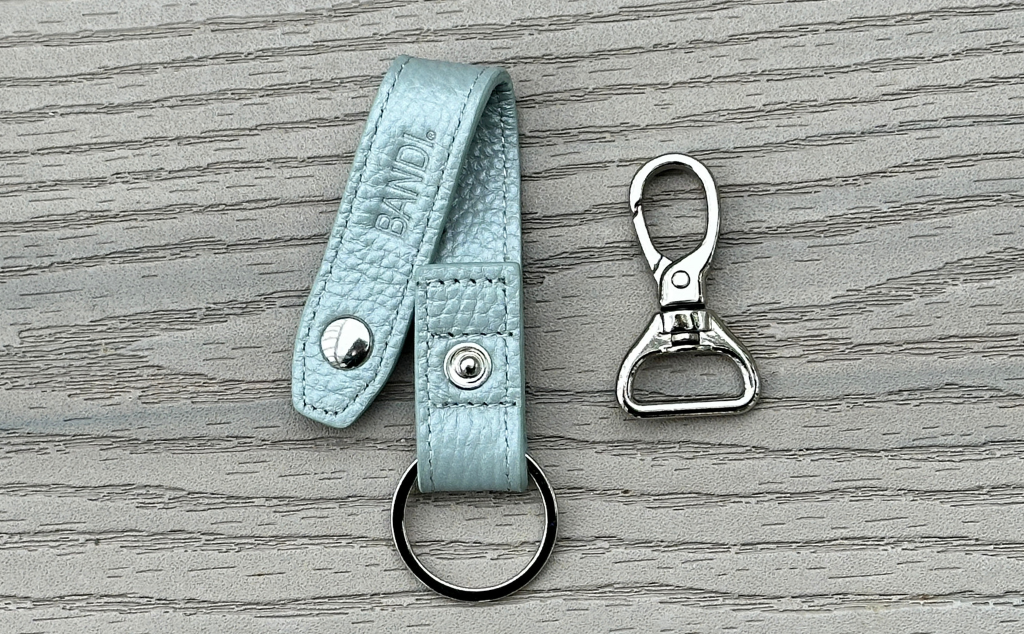 Leather Key Chain - Silver