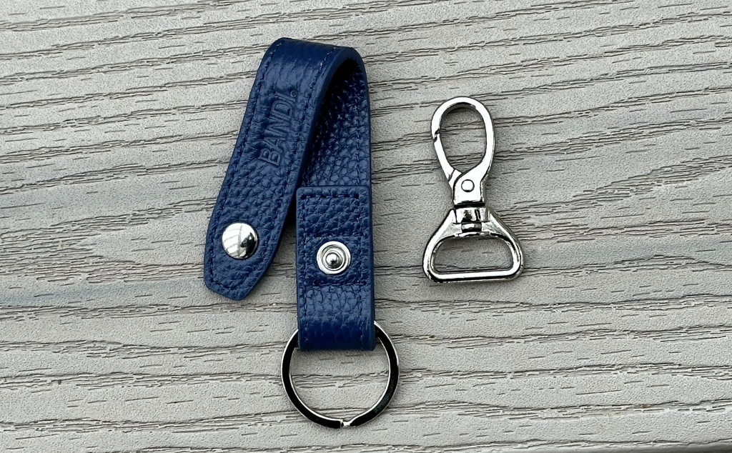 Leather Key Chain - Indigo