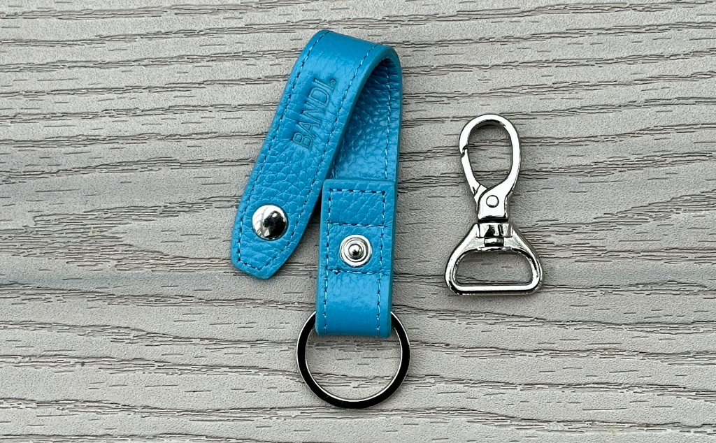 Leather Key Chain - Aqua