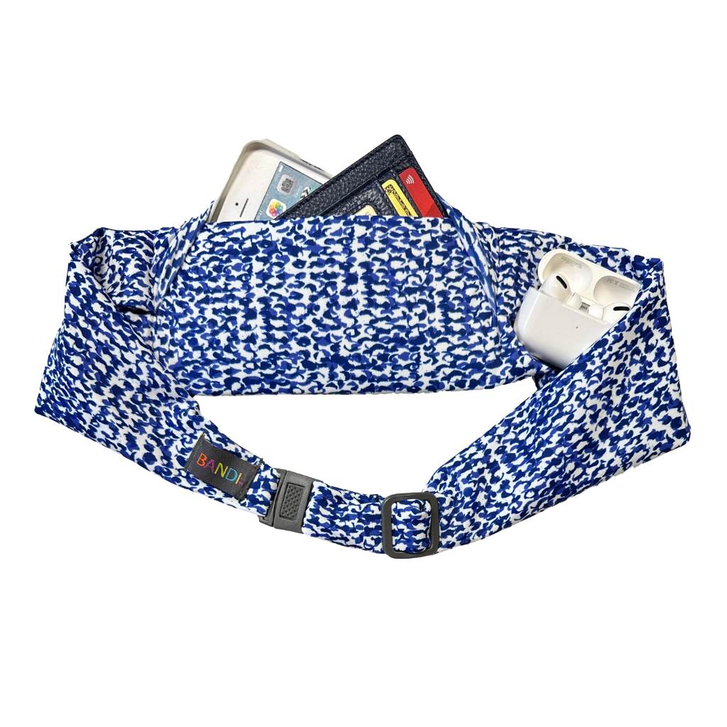 BANDI Pocketed Belt in Aquarius print pocket view