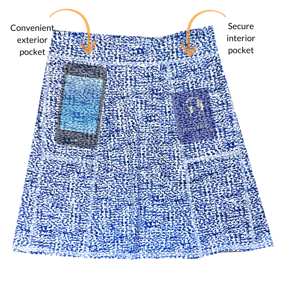 Freestyle Length Pocketed Skirt - Aquarius