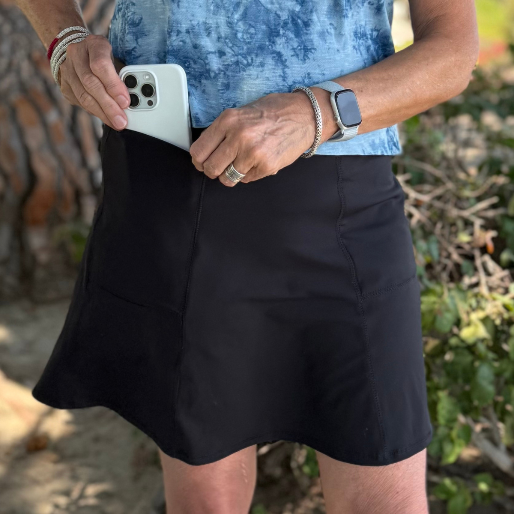 Freestyle Length Pocketed Skirt - Black