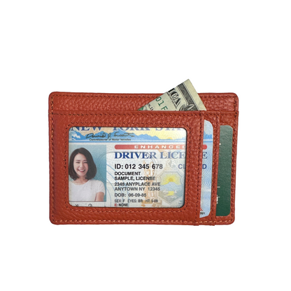 Leather Wallet - Coral