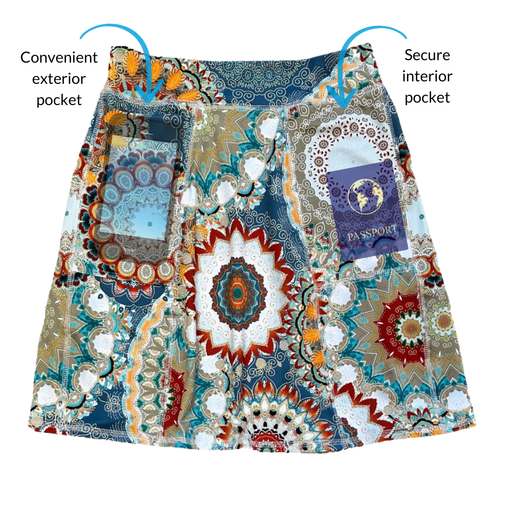 Mandala Freestyle Pocketed Skirt