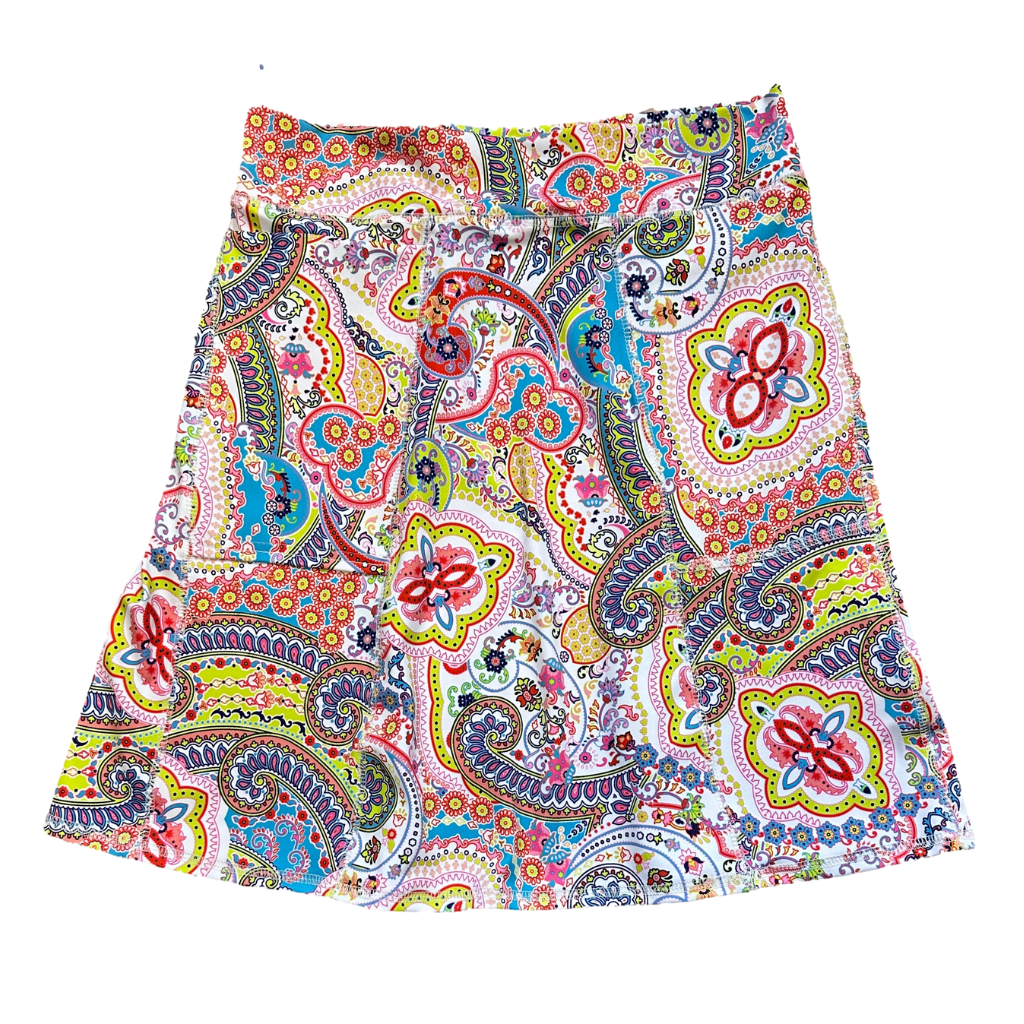 Paisley Bouquet Freestyle Pocketed Skirt