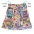 Colorful Paisley pattern Freestyle length Pocketed Skirt showing items inside the pocket