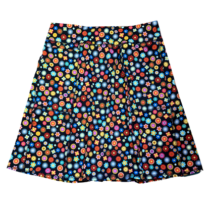 Freestyle Length Pocketed Skirt - Flower Power - NEW