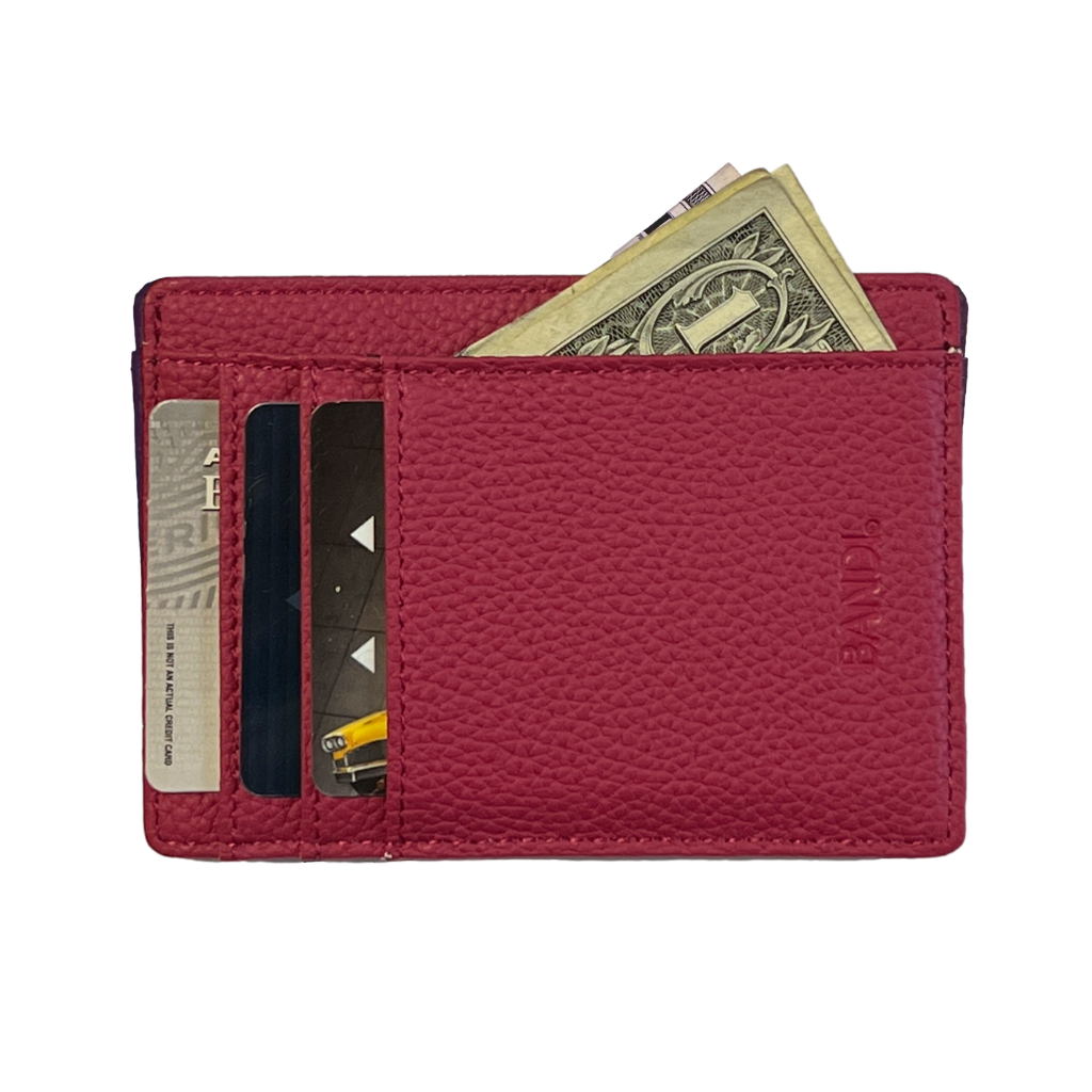 Faux Leather Wallet - Raspberry