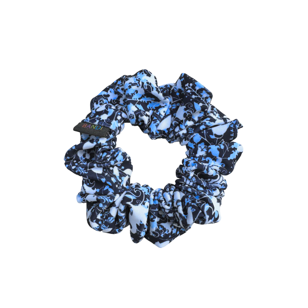 hair scrunchie in shades of blue