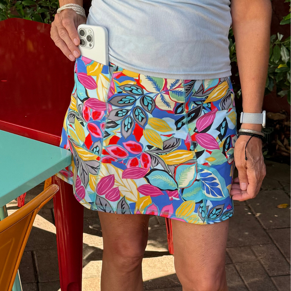 Flirty Length Pocketed Skirt - Tropicana