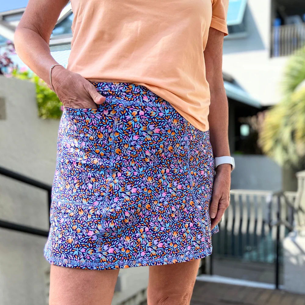 Flirty Length Pocketed Skirt - Tulip Garden