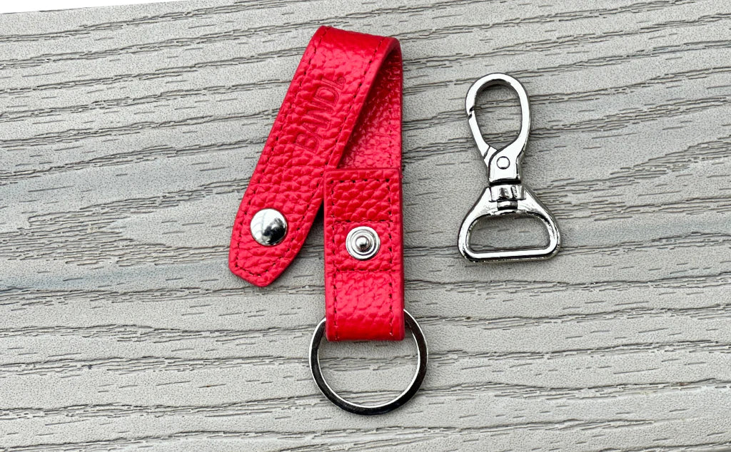 Leather Key Chain - Cherry