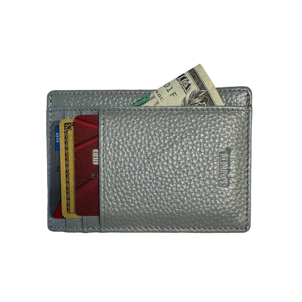 Leather Wallet - Silver