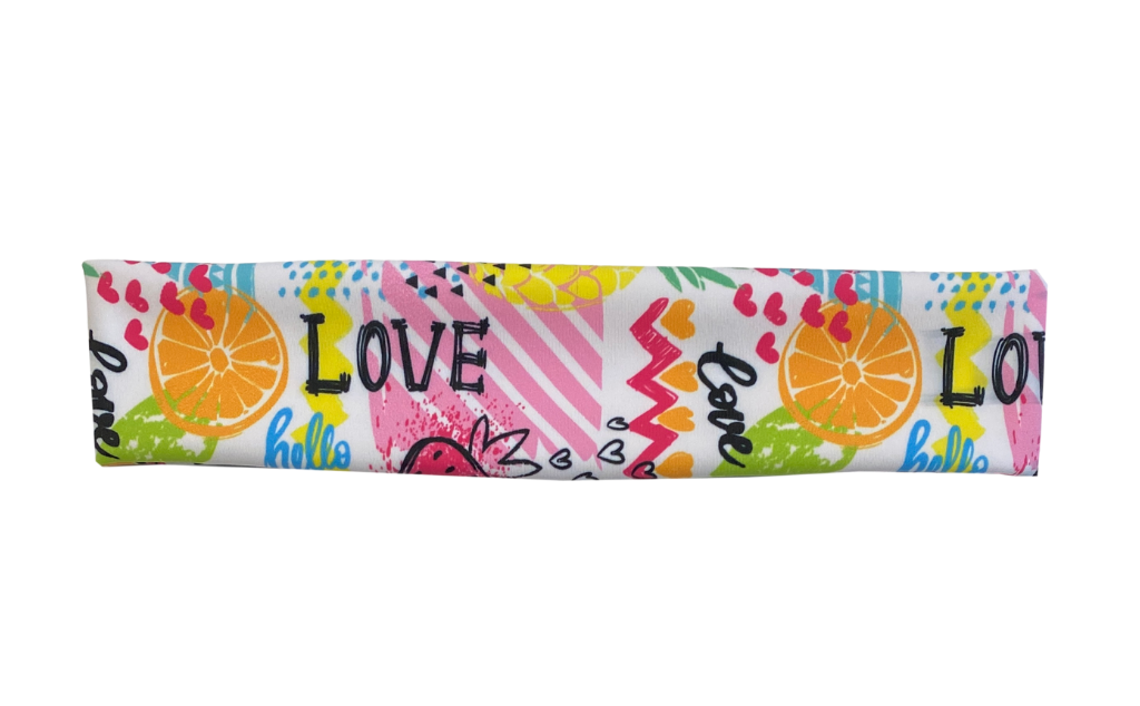 BANDI Wear colorful print Headband with written words Love