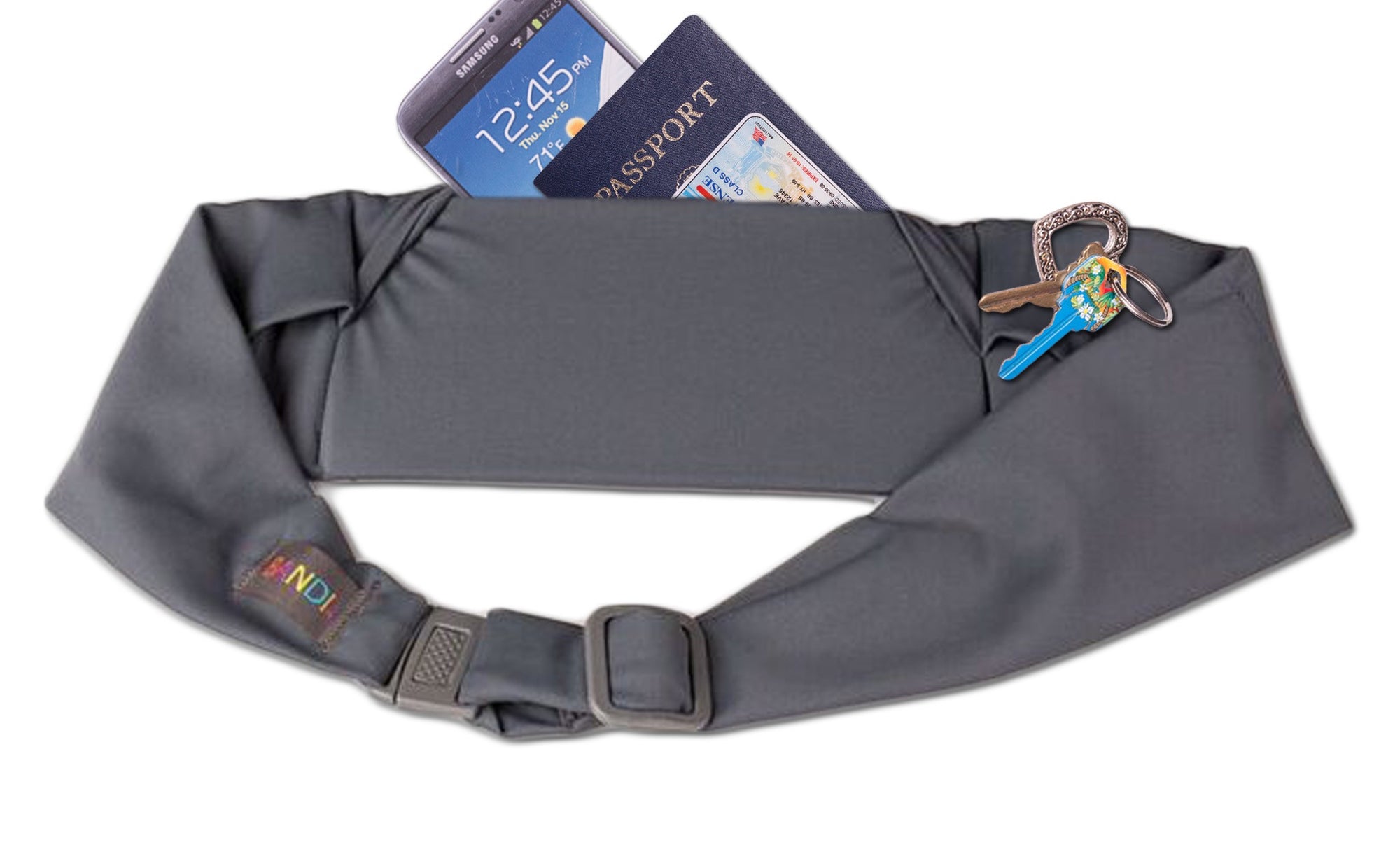 Grey Pocketed Belt