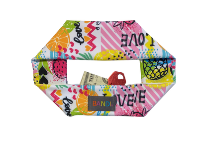 BANDI Wear colorful Love pattern Headband showing pocket with key and money